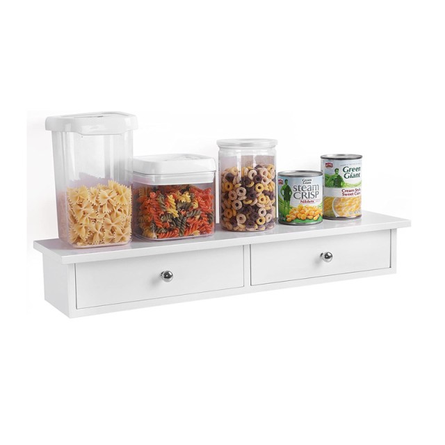 Ξύλινο Έπιπλο - Συρταριέρα Τοίχου με 2 Συρτάρια 65 x 15 x 10 cm Songmics LWS65WT