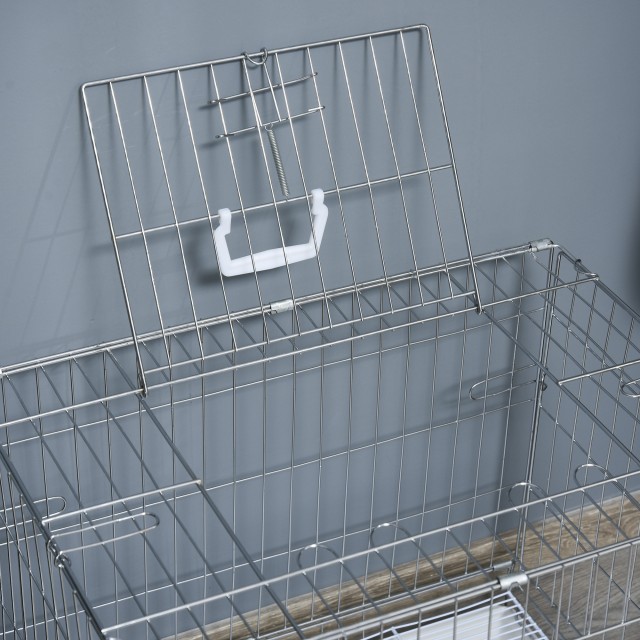 Πτυσσόμενο Μεταλλικό Κλουβί Μεταφοράς για Κατοικίδια 61 x 43 x 50 cm PawHut D00-053 D02-053