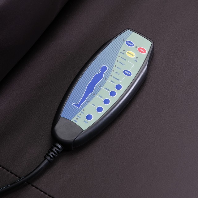 HOMCOM Χαλαρωτικό Μασάζ και Θερμαινόμενη Πολυθρόνα με Τηλεχειριστήριο, 85x94x104cm, Καφέ Faux Leather 700-050V92DR