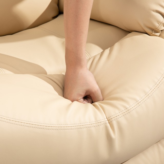 HOMCOM Μπεζ ανακλινόμενη πολυθρόνα χαλάρωσης με 8 πόντους μασάζ, θέρμανση και υποπόδιο, 97x92X104 cm 700-094V90BG