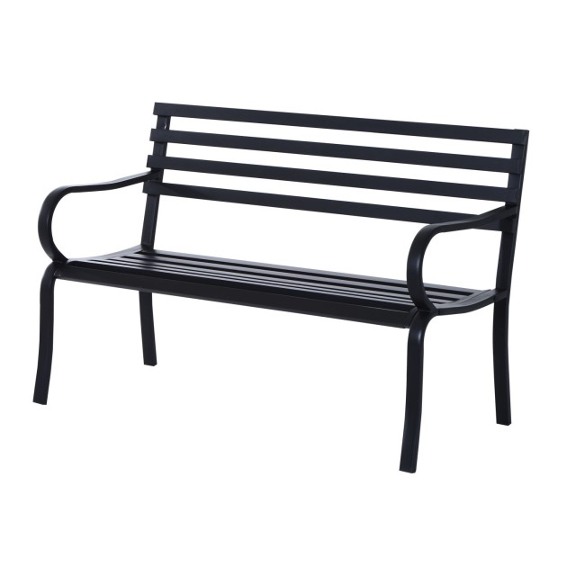 Πάγκος Κήπου Outsunny σε Μαύρο Μεταλλικό 127 x 62 x 82 εκ 84B-010