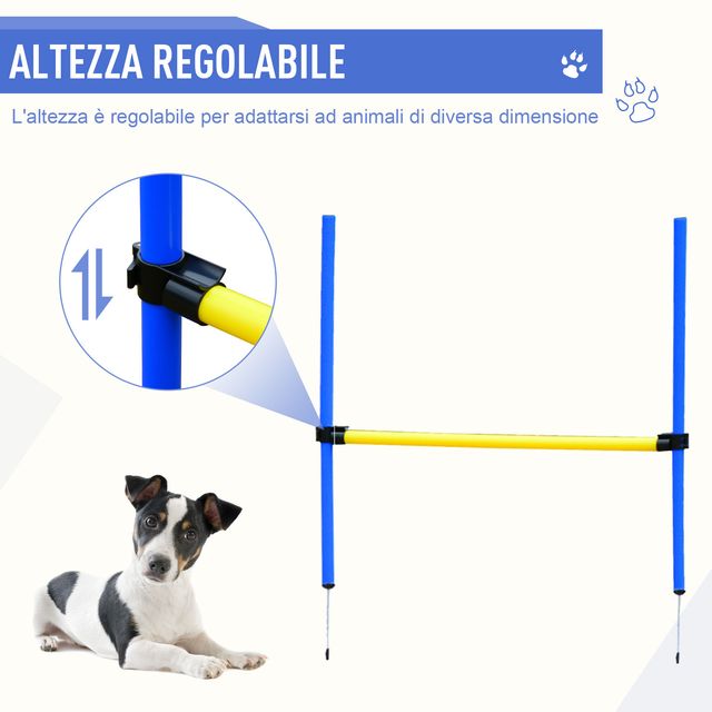 PawHut Set Agility Dog for Dog Training με Σλάλομ, Τούνελ και Εμπόδια D07-003